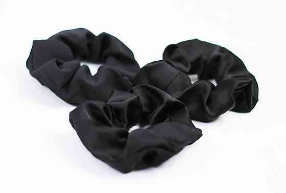 Шовкові гумки для волосся Чорний Харків