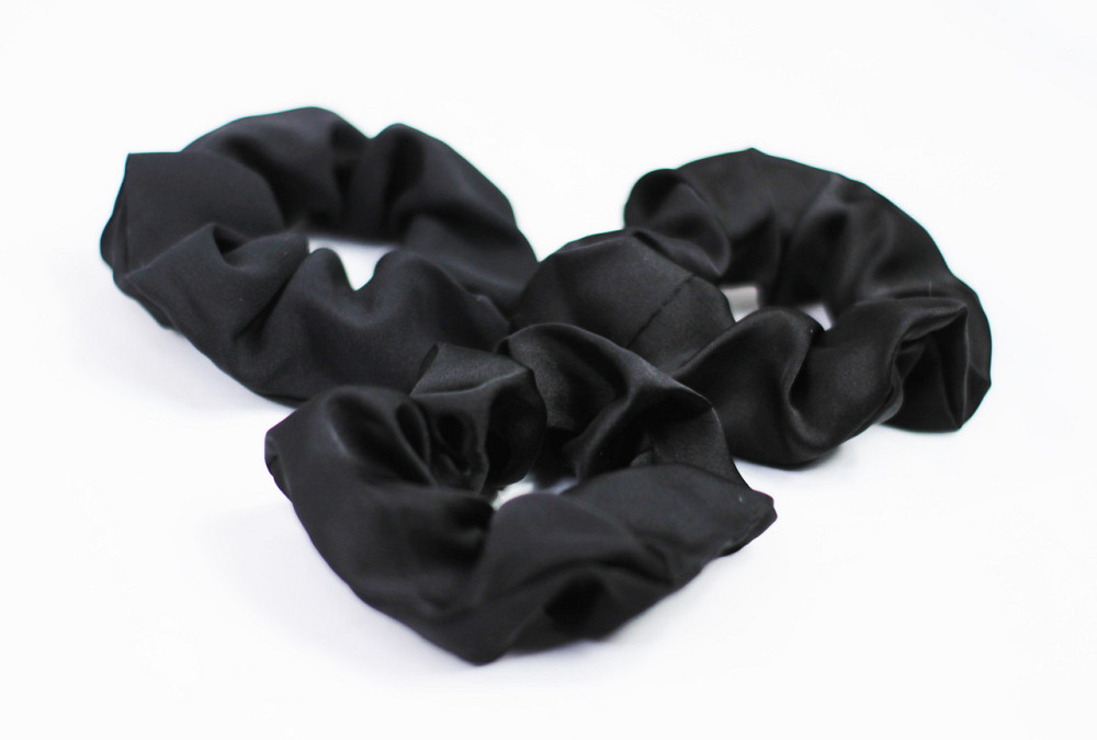 Шовкові гумки для волосся Чорний Харків - фото 4