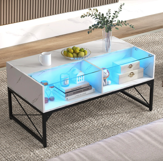 Журнальный столик Moderne кофейный маленький современный с подсветкой в гостиную спальню комнату Киев - изображение 4