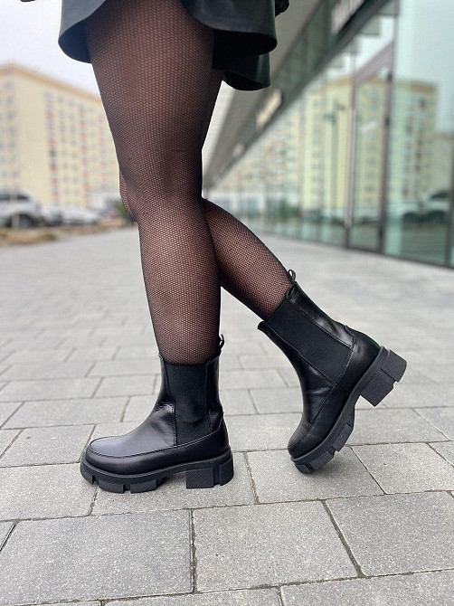 Nikos Черевики жіночі Niros чорні натуральна шкіра зима висота 20 см (2101/274) 36-39 (5193) Коломыя - изображение 8