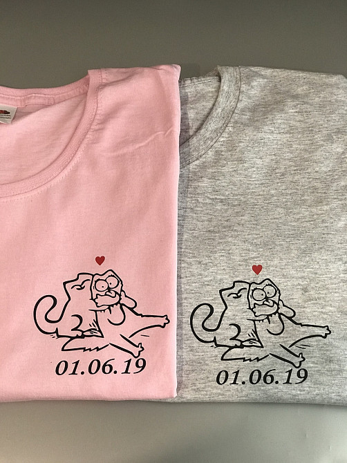 Парные футболки для парня и девушки с котиками и датами Черновцы - изображение 2