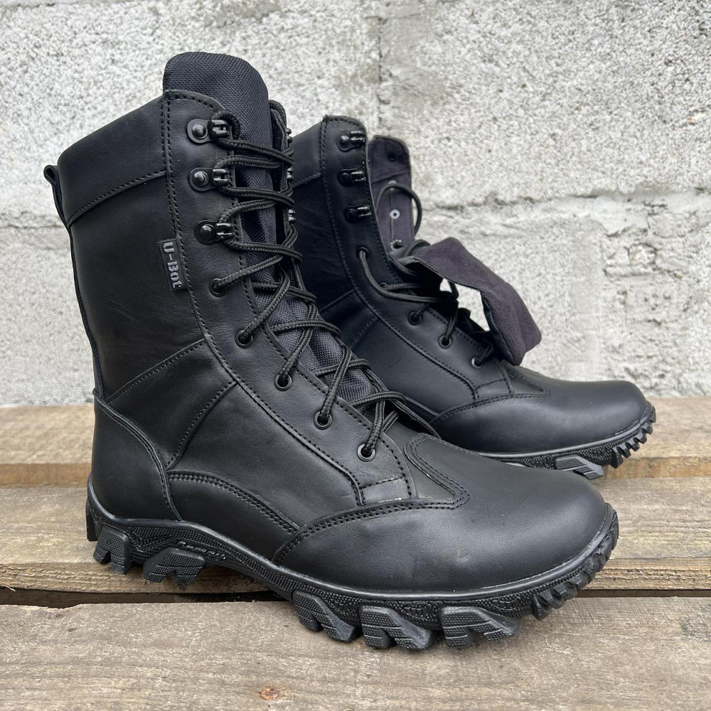 Військові чоловічі демісезонні берці ТАЙФУН  чорні ,міцні тактичні берці прошити та проклеєні Львів - фото 2