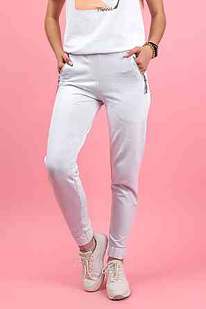 Бруки жіночі, білі, з кишенями на блискавки 56 Крохатушка одяг Київ