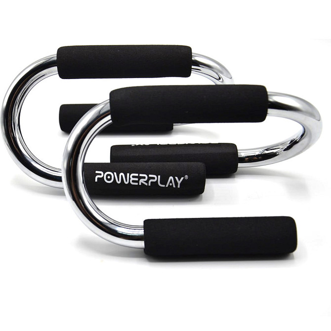 Упори для віджимань PowerPlay 4318 Push-Up Bars Stell металеві (S-подібні) Каменское - изображение 3