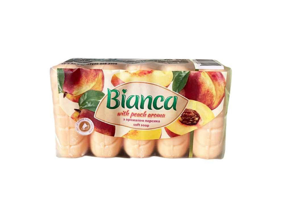 Мило туалетне З ароматом Персика 5шт*70г (екопак) ТМ BIANCA Киев - изображение 1