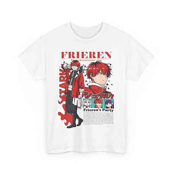 Футболка для хлопчика з аніме принтом Фріерен Бейонд Джоурнейс Енд оверсайз (зріст від 165 до 180) Чорний AnimeJ0334m Дніпро