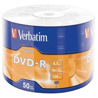 Диск DVD Verbatim 4.7Gb 16X Wrap-box 50pk Extra MATT SILVER (43791) Винница