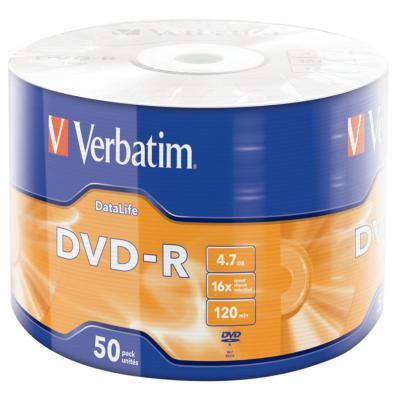 Диск DVD Verbatim 4.7Gb 16X Wrap-box 50pk Extra MATT SILVER (43791) Винница - изображение 1