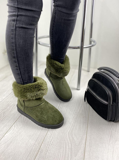 Угги жіночі Bella Paris зелений еко-замша зима ( -77) Коломыя - изображение 4