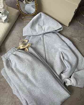 Жіночий утеплений оверсайз костюм двійка трьохнитка на флісі + рібана Одеса