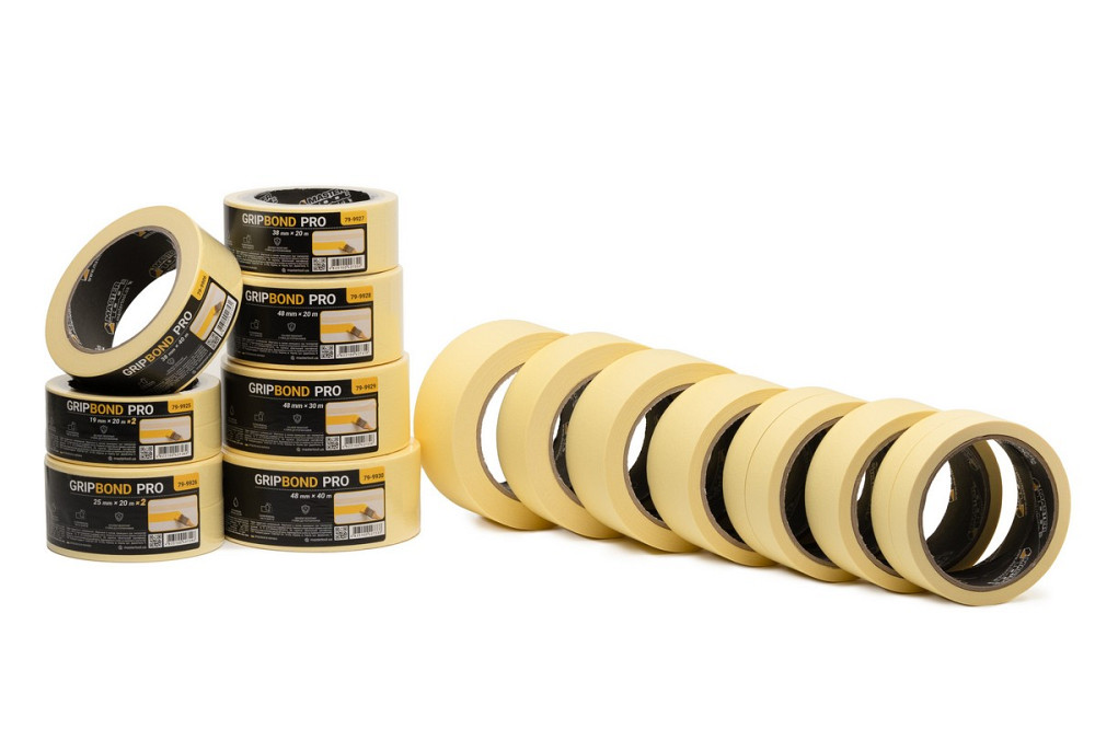 Стрічка малярна універсальна MASTERTOOL GripBond Pro 19 мм×20 м 2 шт жовта 79-9925 Коломыя - изображение 4