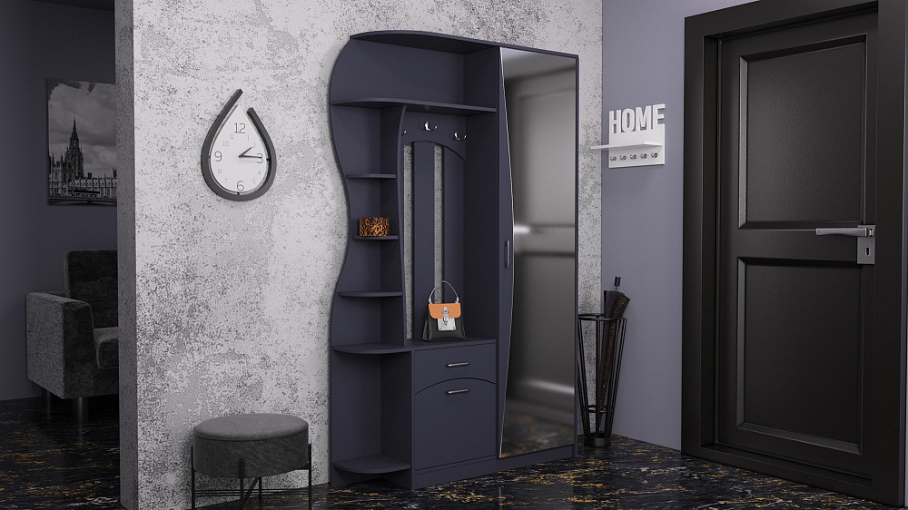 Прихожая Соло-9, Антрацит, 1300/400/2100 Львов - изображение 2