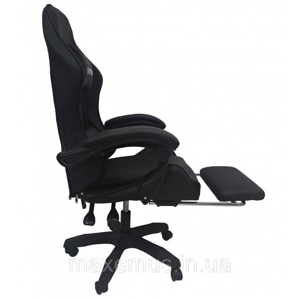 Кресло с регулировкой спинки В 945 с подставкой для ног кресло для геймера компьютерное черное Мостиска - изображение 7
