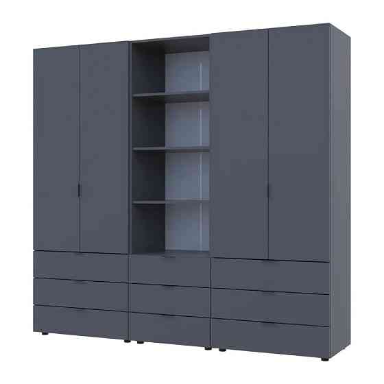 Шафа для одягу Doros Гелар Графіт 2+2ДСП з пеналом 215х49.5х203.4 (DRS-011916) Львів