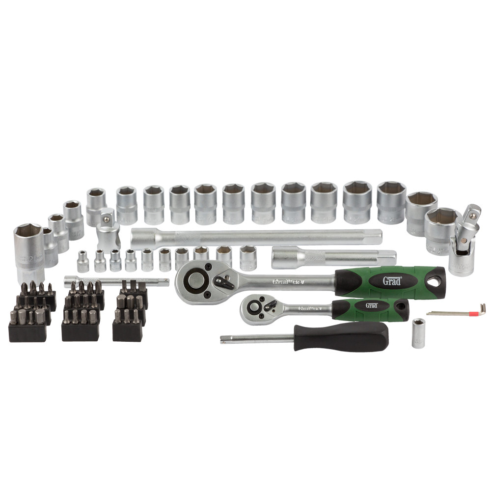 Grad Набор насадок торцевых и бит 1/4", 1/2" 72шт GRAD (6004245) Коломыя - изображение 7