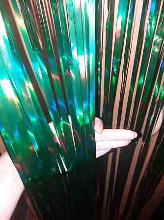 Дождик для фотозоны с голограммой на праздник новогодний 2 м на 1 м зеленый Киев