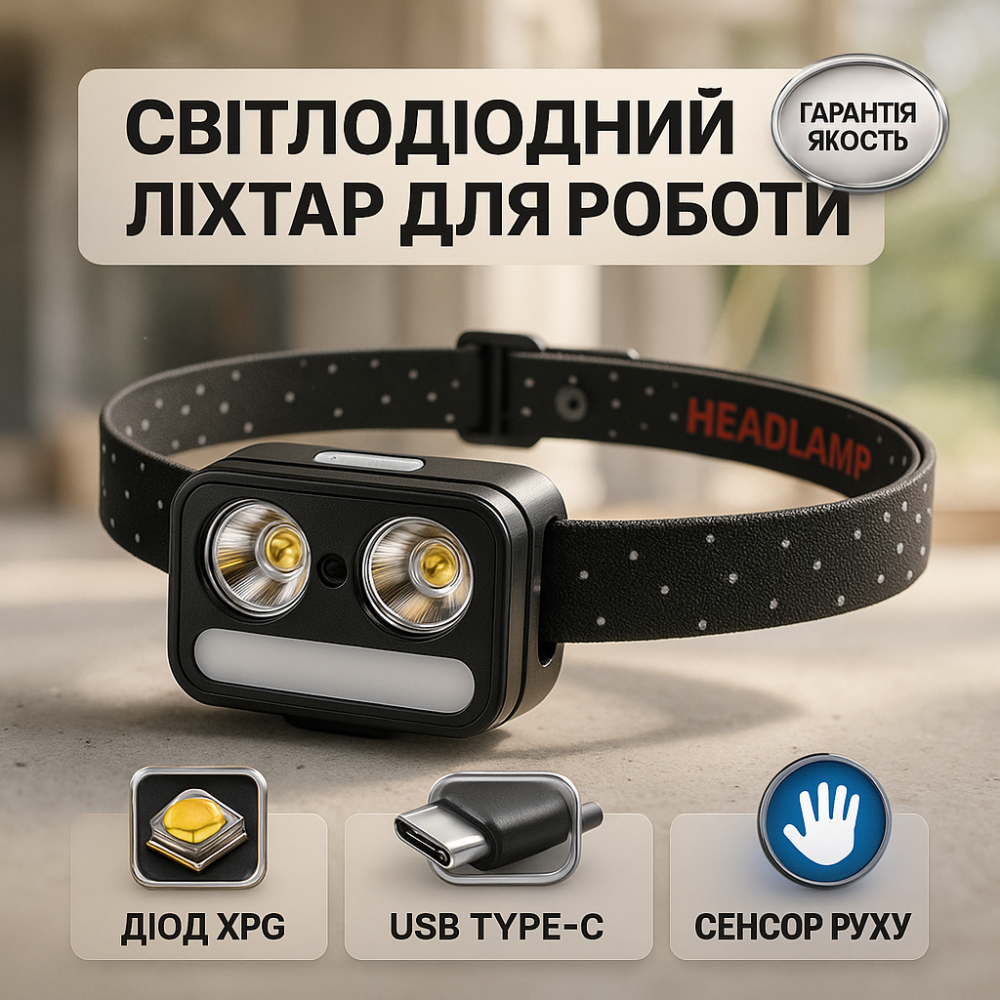Мощный универсальный аккумуляторный налобный фонарь 2069-XPG+XPG+5SMD, Фонарик налобник RS-81 Львов - изображение 16