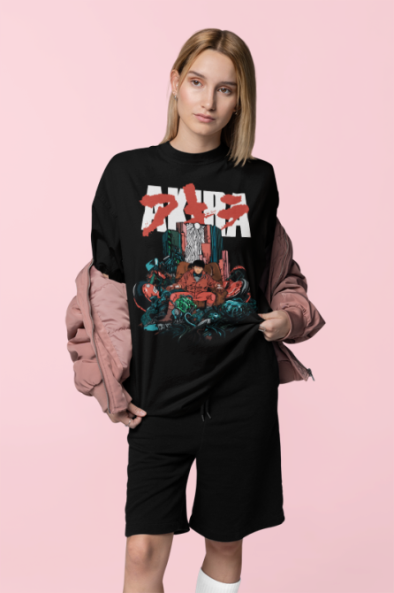 Футболка з аніме принтом Акіра Аніме Ретро Нео оверсайз (S/M/L) Чорний AnimeJ0591 Дніпро - фото 3