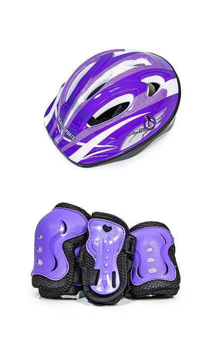 Комплект ролики-ковзани 2-В-1 із захистом та шоломом SCALE SPORTS Фіолетові, розмір 29-33 Одеса - фото 4