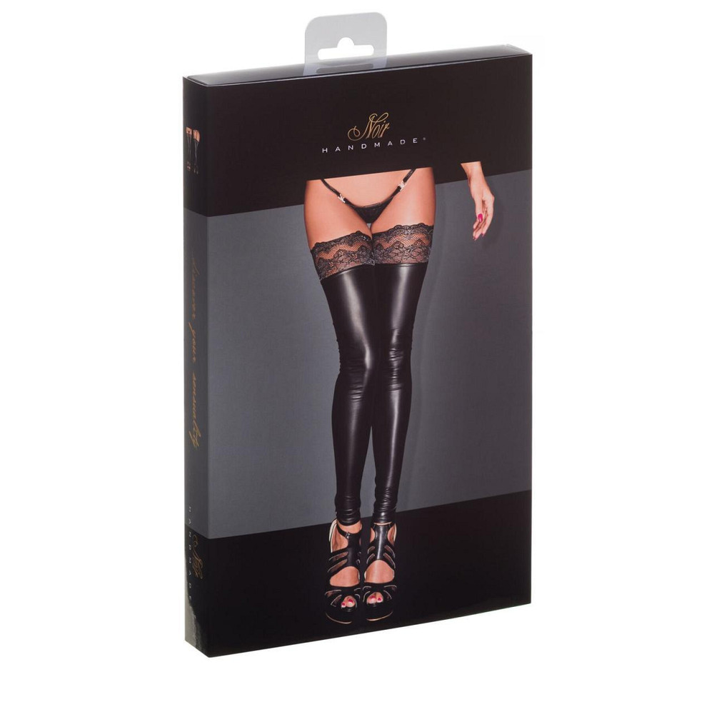 Панчохи з мокрим ефектом Noir Handmade F135 Powerwetlook stockings, M, без мисків Sex Aura Київ - фото 5