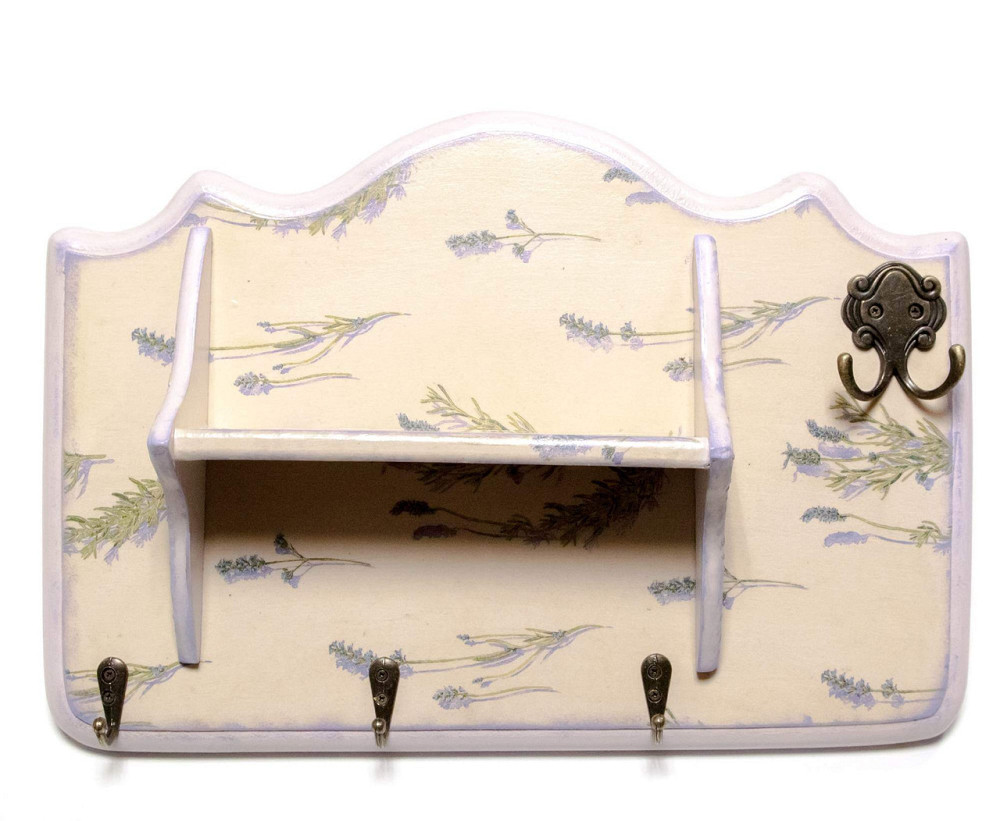 Ключница вешалка с полкой деревянная Лаванда Киев - изображение 1