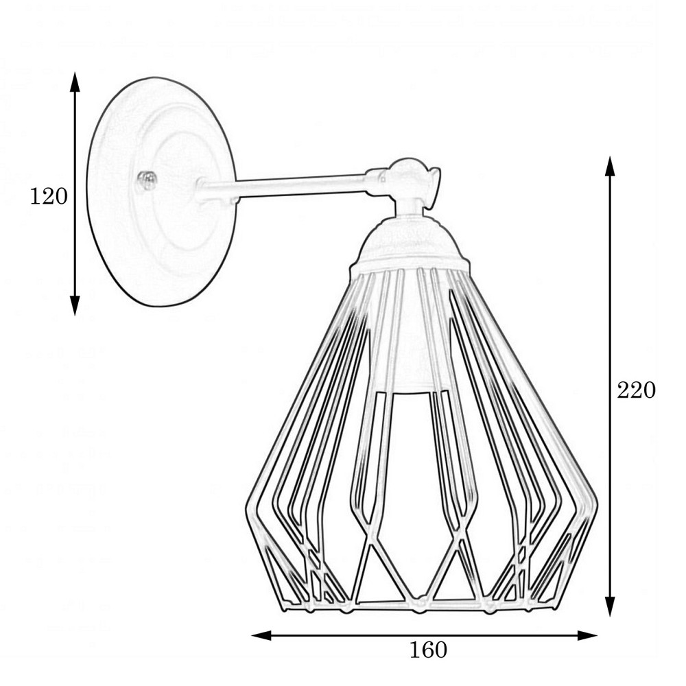 Бра в стиле лофт Е27 Silvia 05371-1 CR Киев - изображение 4