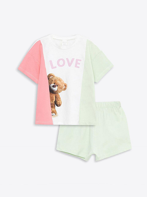 Дитячий Літній Костюм для Дівчинки Футболка з Ведмедиком LOVE та Шорти LC Waikiki 12-18 міс (80-86см) Київ - фото 6