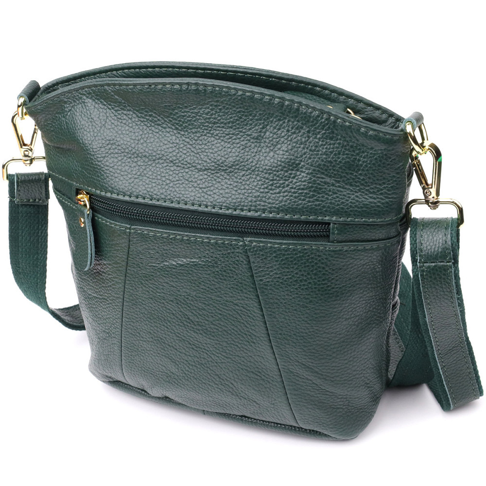 Компактна жіноча сумка з натуральної шкіри sale_15120 Vintage Зелений Київ - фото 2