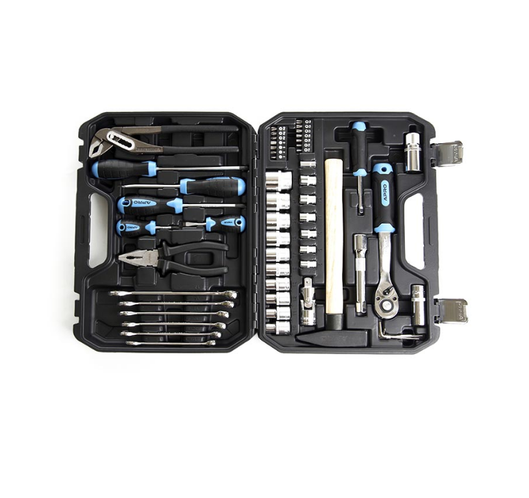 Набір насадок та інструментів 90T 1/2" CrV 56 шт. + протиударний кейс APRO Житомир - фото 3