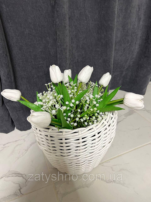 Білий ротанговий кошик Київ - фото 4