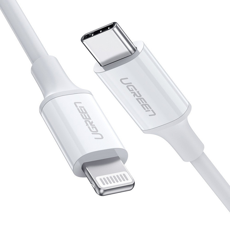 Кабель USB 2.0 Type-C M-Lightning M, 2 м, 3A, Nickel Plating ABS Shell Білий, US171 UGREEN Вінниця - фото 2