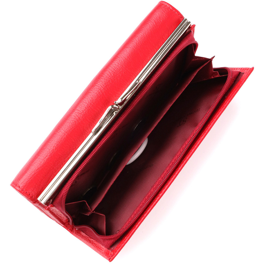 Яркий женский кошелек на магнитах из натуральной кожи ST Leather 23114 Красный Киев - изображение 10