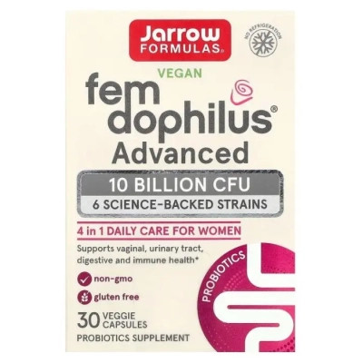 Вітамінно-мінеральний комплекс Jarrow Formulas Пробіотики для жінок, 10 млрд КУО, Vegan Fem Dophilus, Advanced, 10 Billi (JRW-03735) Вінниця - фото 1
