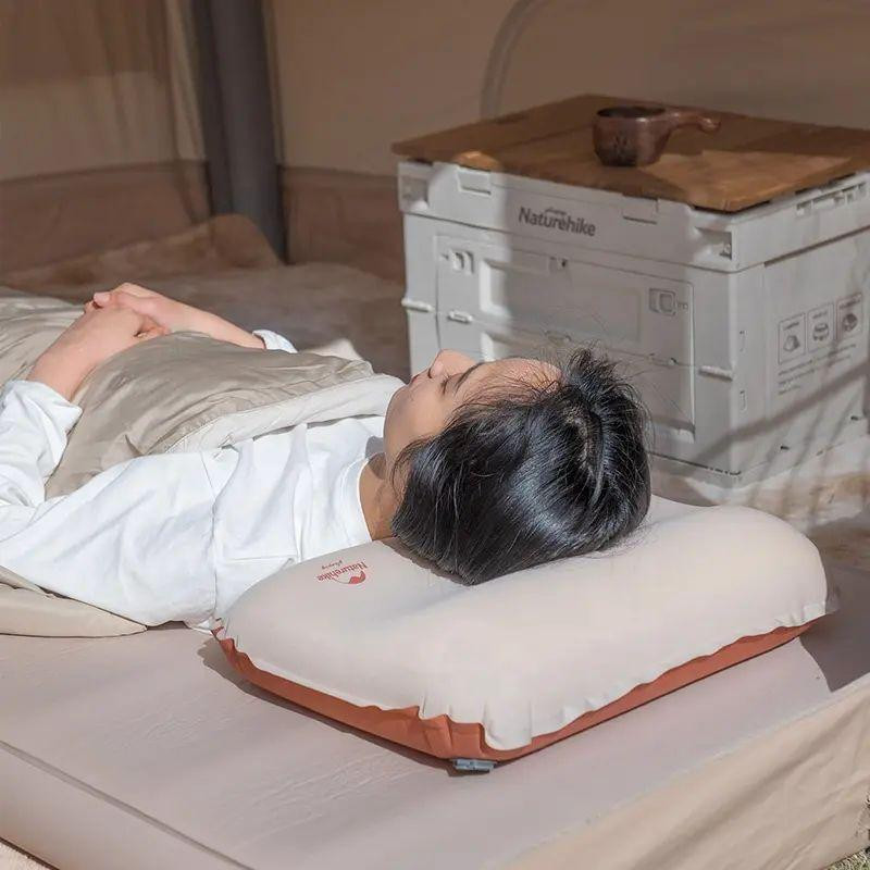 Подушка самонадувная бесшумная Naturehike NH21ZT001, персиковый Ровно - изображение 7