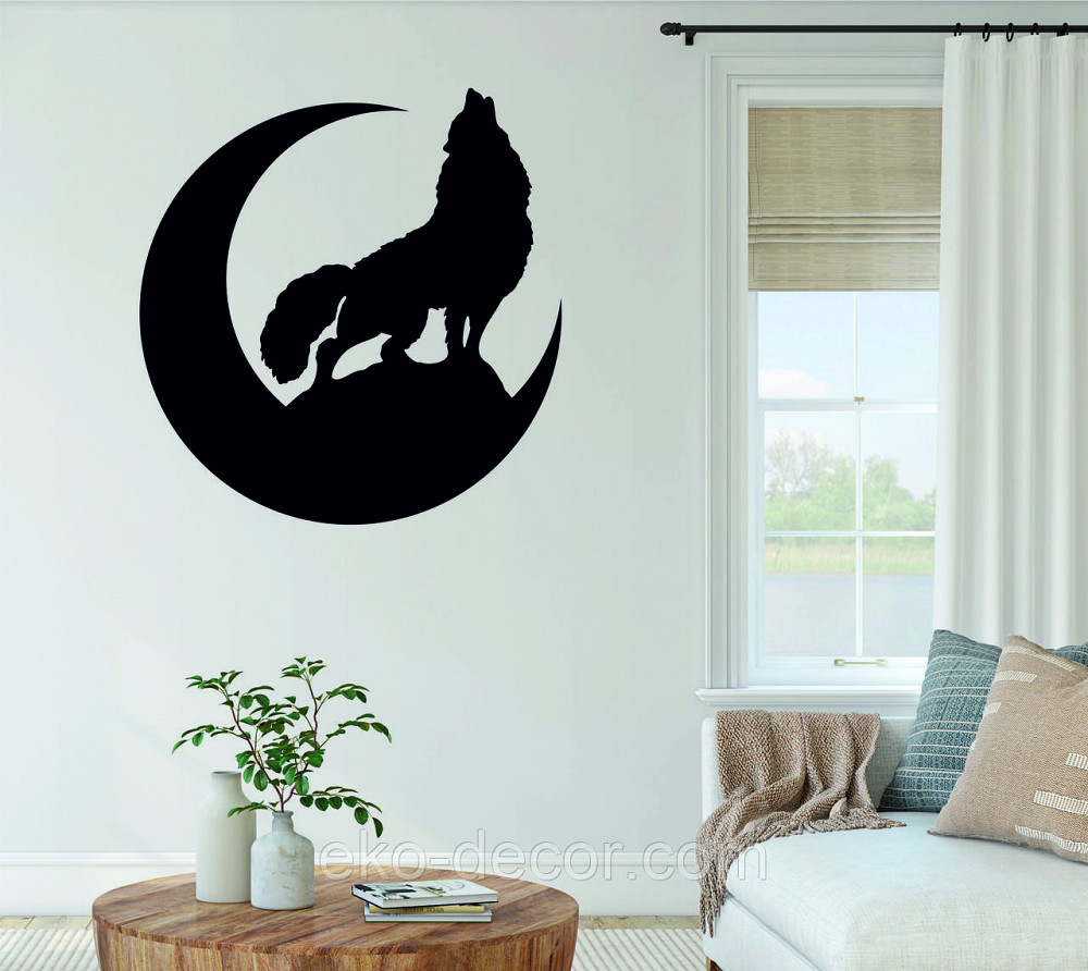 Декоративное настенное Панно «Волк», Декор на стену 90*87, Черный Киев - изображение 1