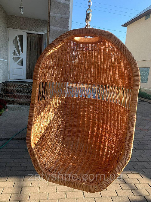 Плетеное кресло-кокон из лозы подвесное  на цепочке Киев - изображение 6