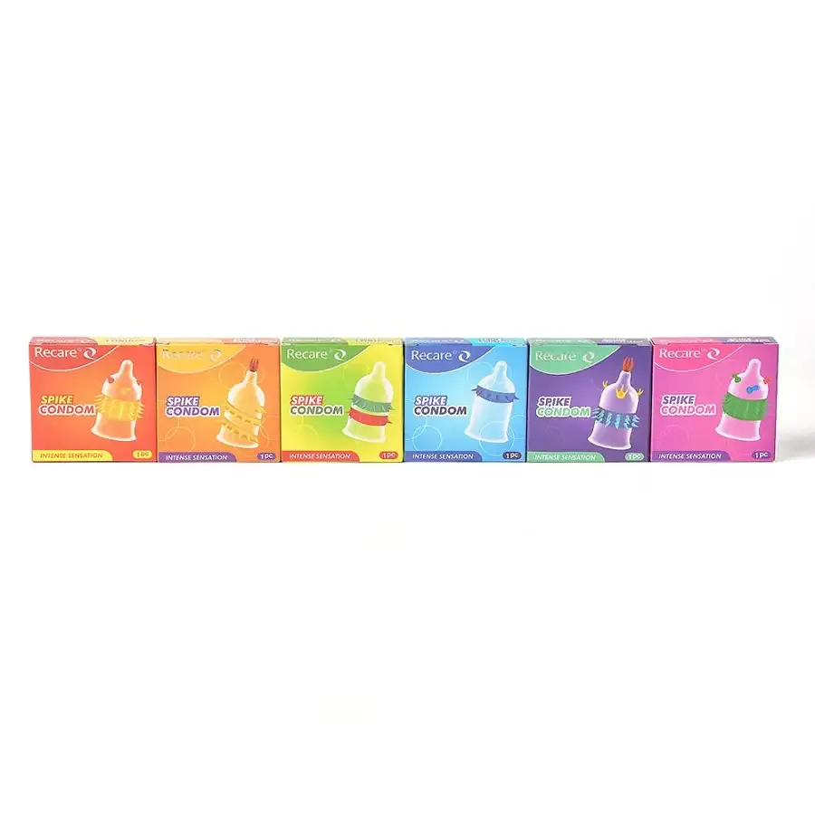 Насадка на член Recare Spike Condom Yellow (презерватив с усиками и спиралью шипов) Львов - изображение 10