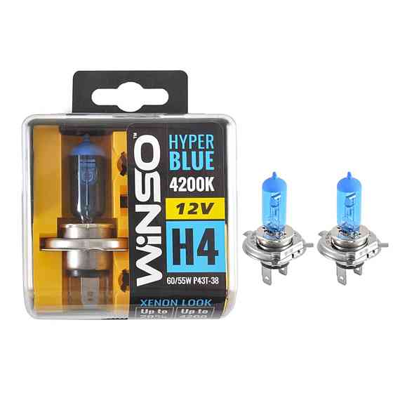 Галогеновая лампа Winso H4 12V 60/55W P43t-38 SET HYPER BLUE 4200K Київ
