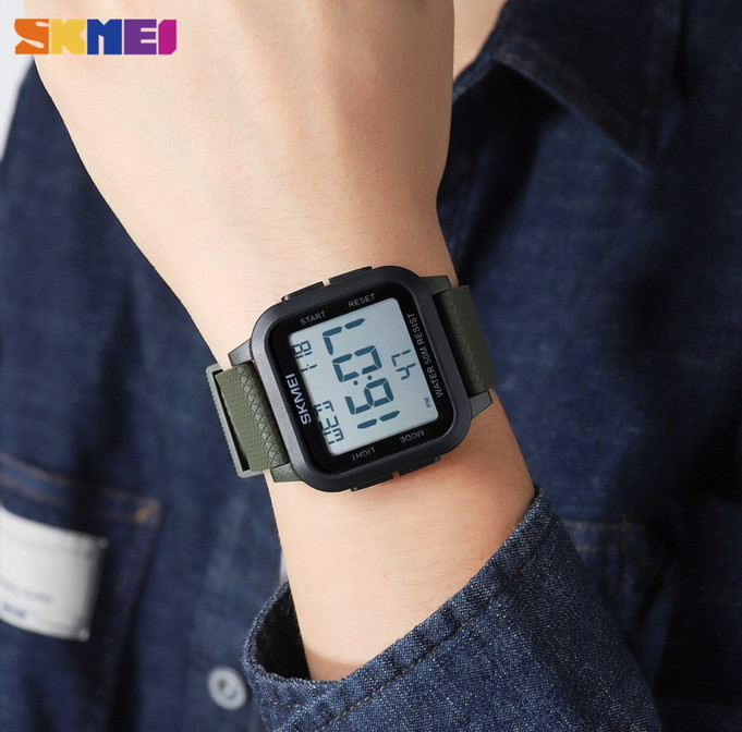 Часы мужские водостойкие тактические Skmei Chess Зеленый Киев - изображение 6