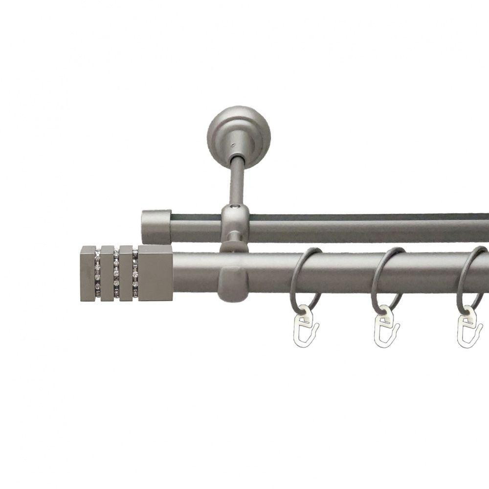 Карниз Orvit Ацтека металевий дворядний опозитний гладка \ профільна труба кільце металеве Сатин 25\19 мм 160 см (00-00011035) Львів - фото 1