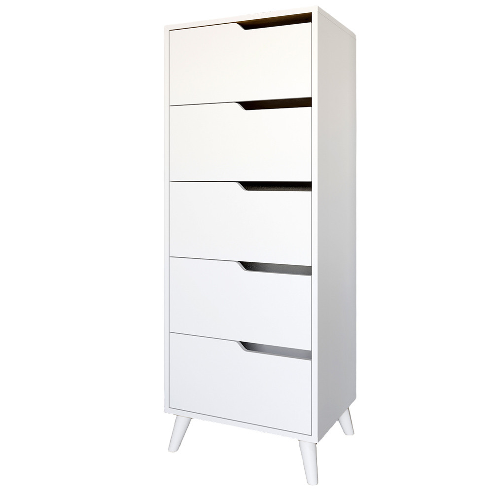Комод високий з білими ніжками 5 ящиків М-ЗОН Борн 500 Німфея Альба (білий) (MZN-031109) Львів - фото 2