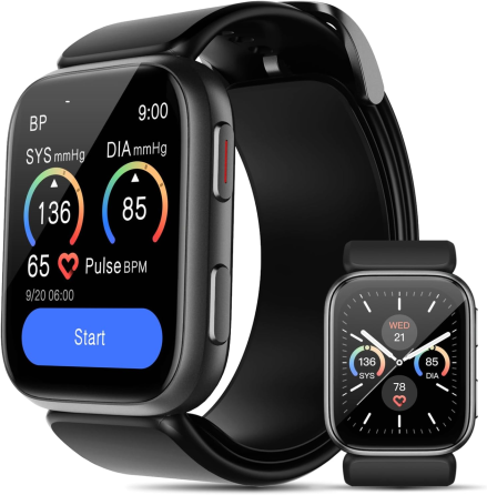 Смарт-часы YHE BP Doctor Pro Black: умные фитнес-часы с запатентованной манжетой тонометра, AMOLED, Android/iOS Киев