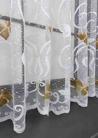 Тюль жакард VR-Textil № 1884т Арка на кухню колір білий 300х150 см (53-0086) Київ