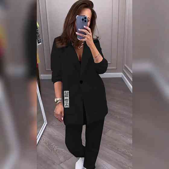 Жіночий повсякденний костюм "Altera" оптом | Норма і батал | Розпродаж моделі 42-44, Чорний Київ