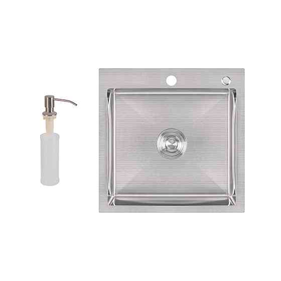 Мийка для кухні інтегрована Lidz Handmade H5050 (LDH5050BRU35375) Brushed Steel 3,0/1,0 мм Київ