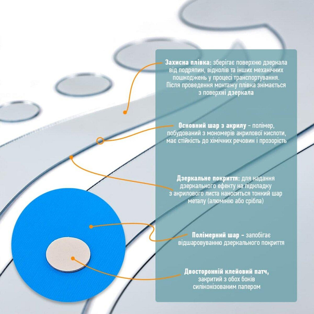 Зеркальный самоклеящийся декор 