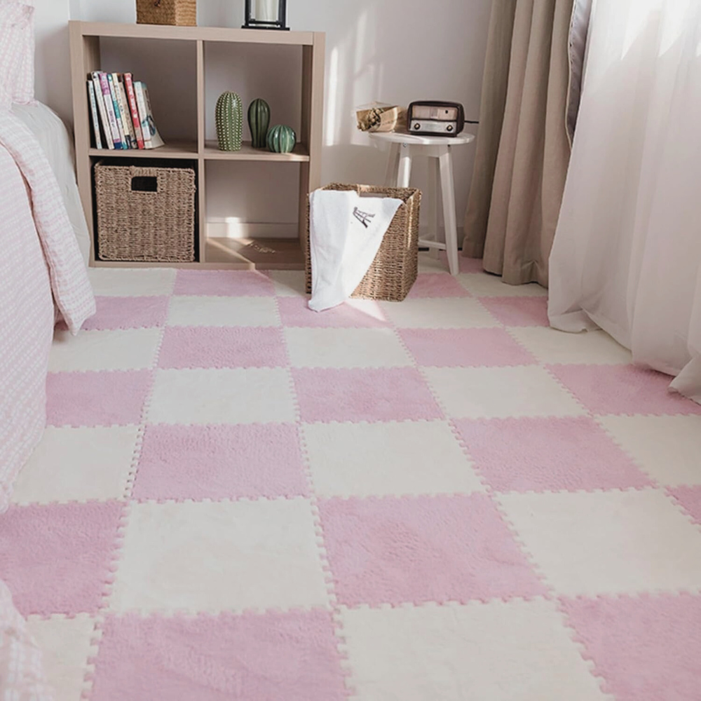 Коврик-пазл плюшевый, термоковрик, мат детский теплый 60*90см, 6 пазлов, цвет розовый Каменец-Подольский - изображение 1