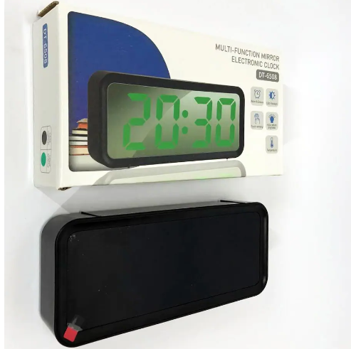 Цифровий настільний годинник DT-6508 з зеленим LED-підсвічуванням, будильником і термометром (7143) Одеса - фото 1