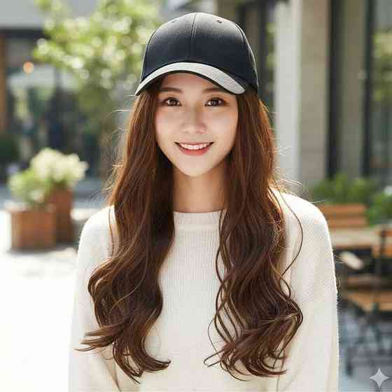 Перука кепка з хвилястим волоссям 60 см Шатенка Вінниця