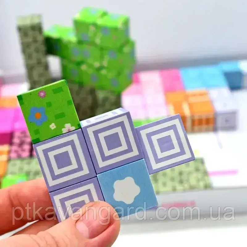 Магнітні кубики конструктор для дівчинки 110 блоків magnetic building cubes CH 1331 Хмельницький - фото 4